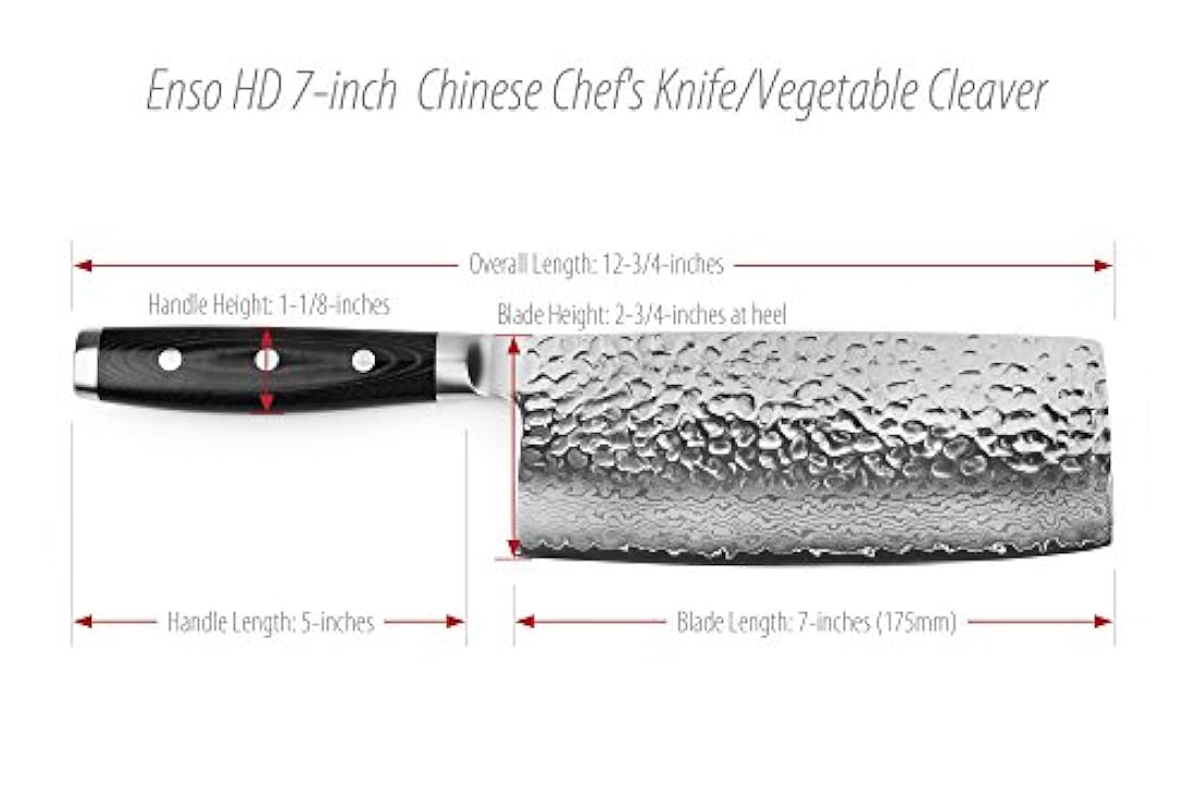 Enso HD Hammered Damasco 7-Inch chino cuchillo de chef
