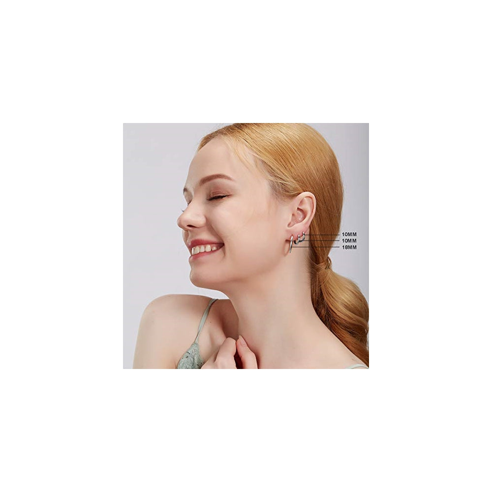 Aretes de acero inoxidable hipoalergénicos 10 pares