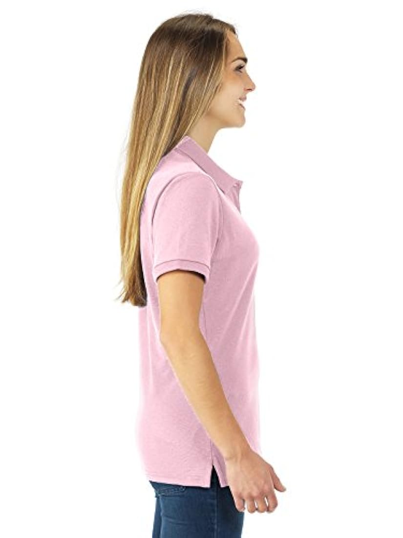 Camisa polo de manga corta para mujer color blanco. Jerzees