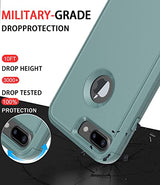 Diverbox Funda para iPhone 8 Plus, iPhone 7 Plus [a prueba de golpes] [a prueba de gotas] [a prueba de polvo], funda de protección resistente para Apple iPhone 8 Plus y 7 Plus (verde pino)