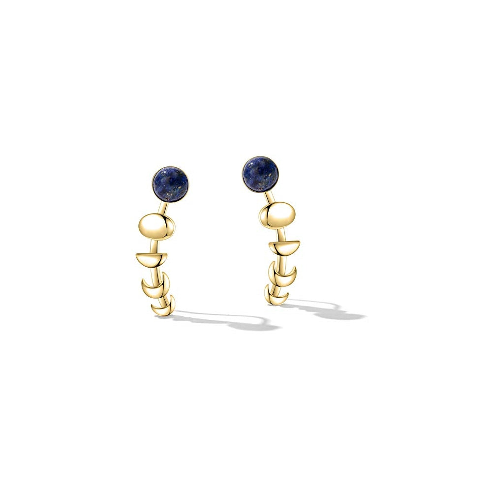 Aretes tipo escaladores de las fases de la luna para mujer