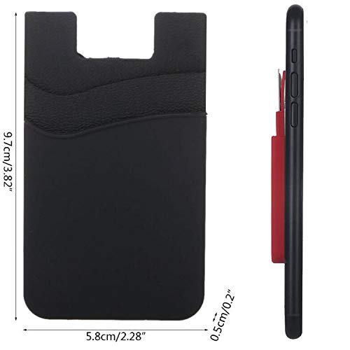 Portatarjetas para la parte trasera del teléfono, bolsa de silicona para guardar tarjetas de crédito para todos los teléfonos inteligentes