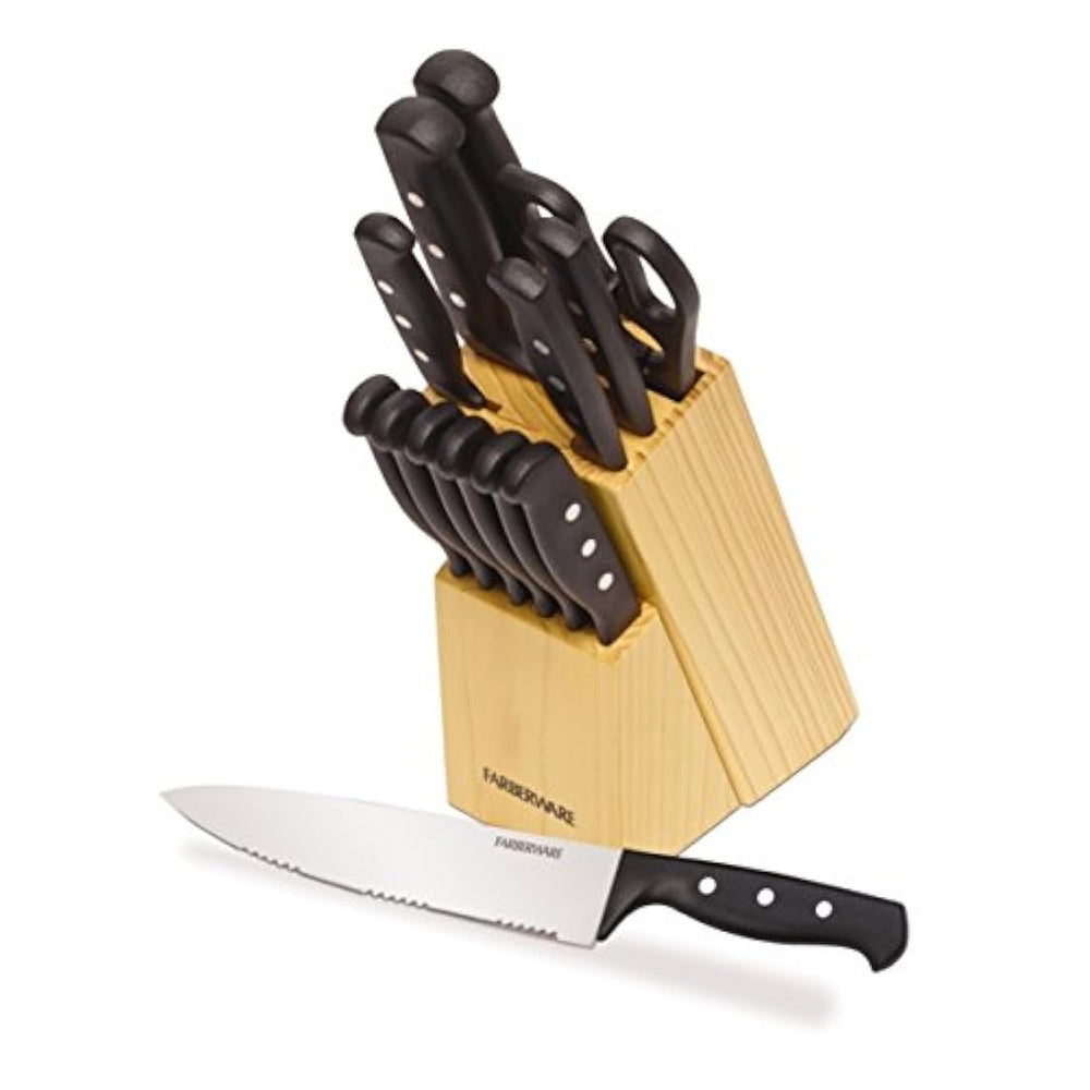Farberware Juego de bloques de cuchillos de acero inoxidable
