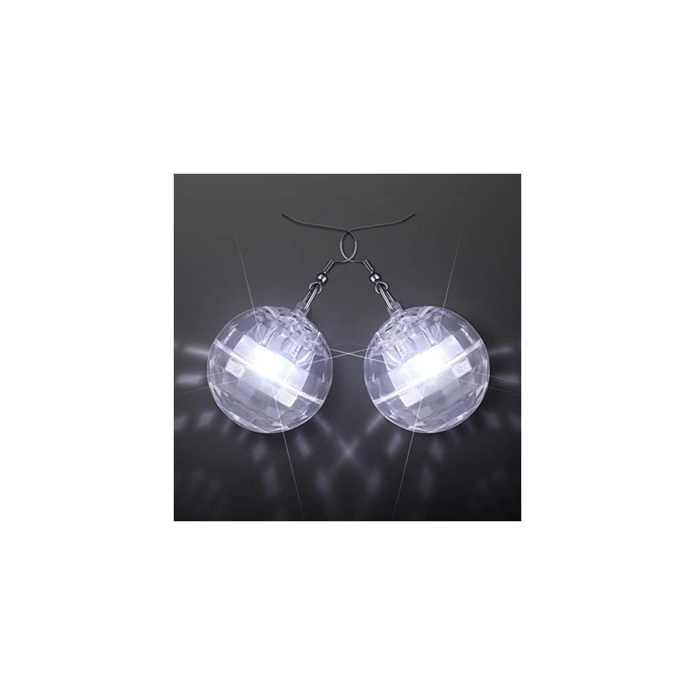 Aretes de bola de discoteca con proyección de luz para mujer