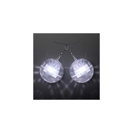 Aretes de bola de discoteca con proyección de luz para mujer