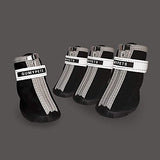 QUMY - Zapatos para perros pequeños, cachorros, botas para el pavimento caliente, botas de nieve para el invierno, con tira reflectante, suela de goma antideslizante, 4 unidades