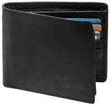 Billetera para hombre con cremallera y de piel auténtica