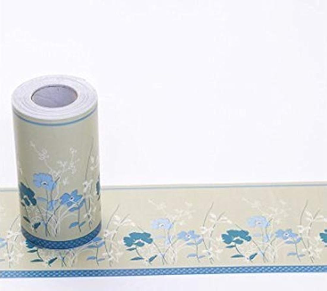 Cenefa de papel pintado autoadhesivo para pared, diseño de flores