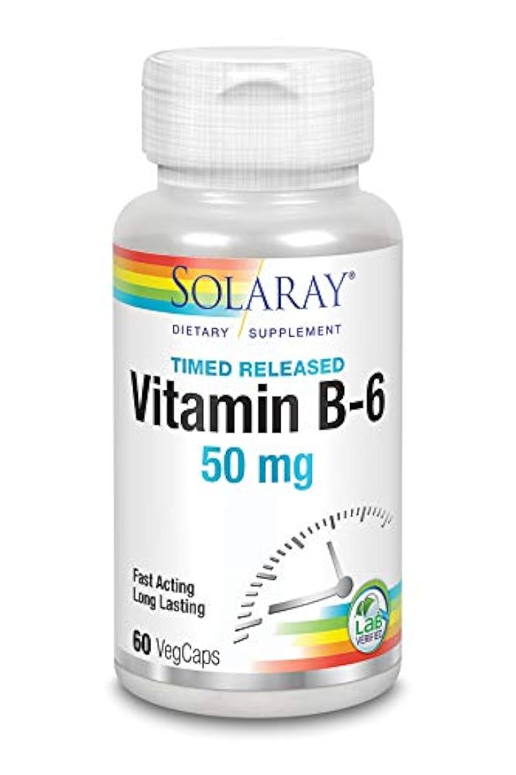 Solaray B-6 tstr Suplemento, 50 mg, 60 Count