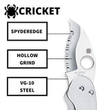Cuchillo plegable para grillo (mango de acero inoxidable