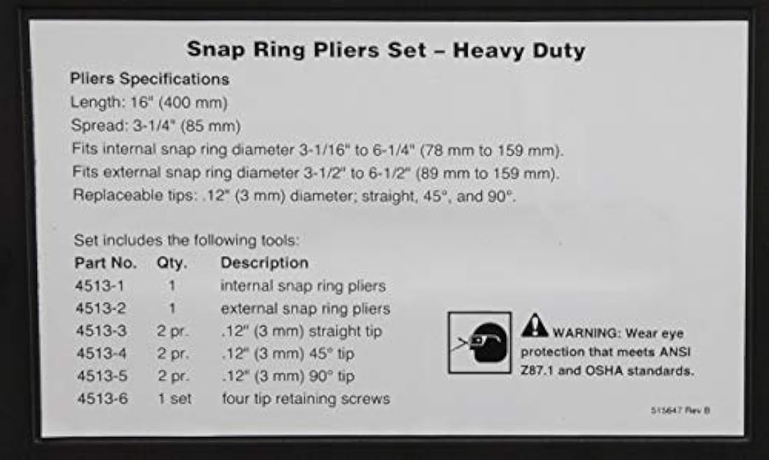 OTC Tools 4513 Stinger Juego de pinzas industriales