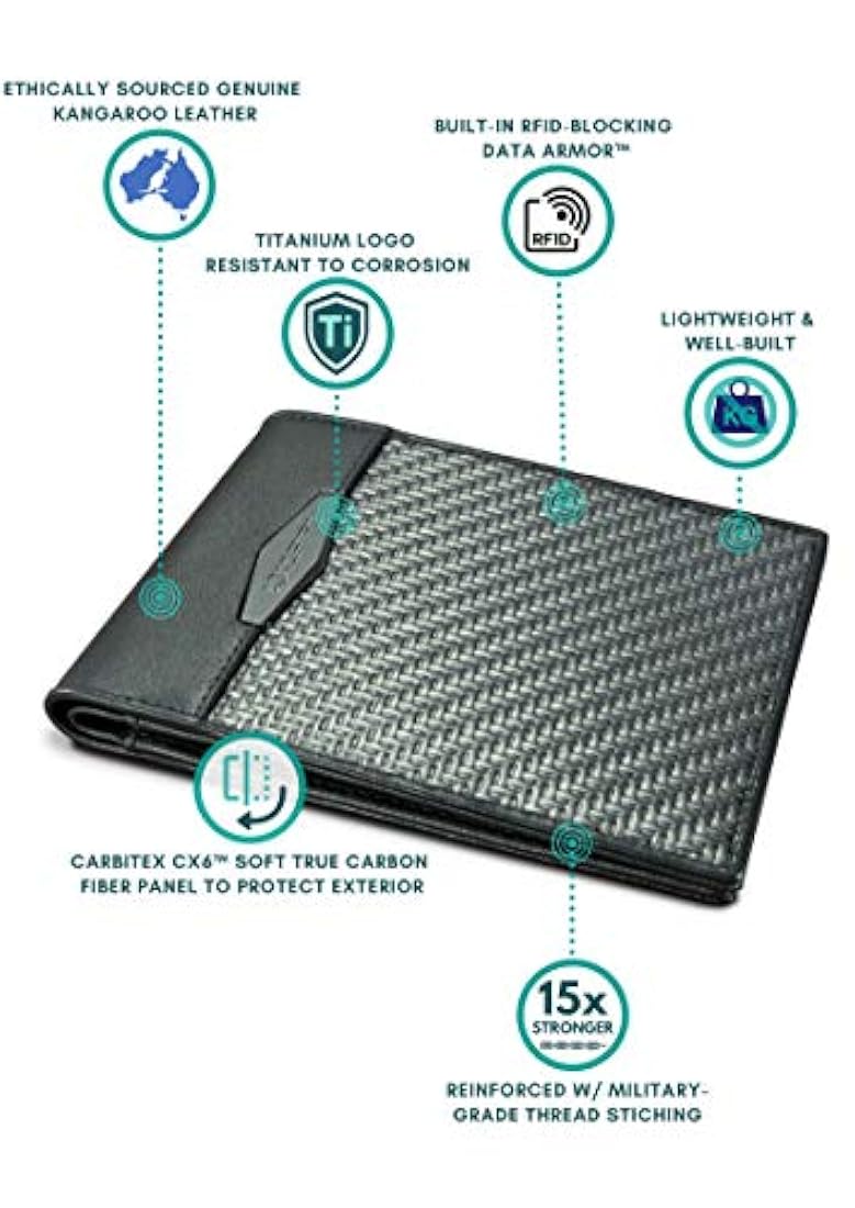 COLDFIRE - Billetera táctica de fibra de carbono para hombre