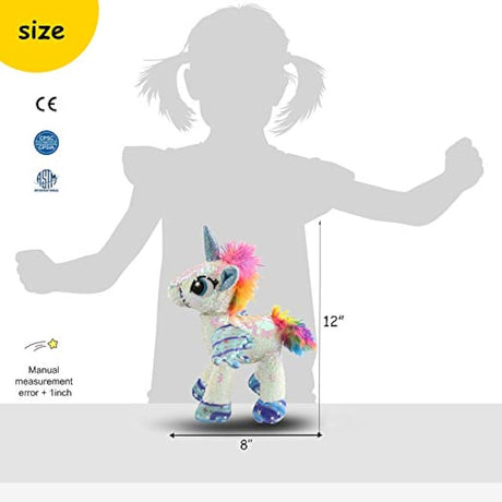 Peluche de unicornio con lentejuelas reversibles, 13.0 in