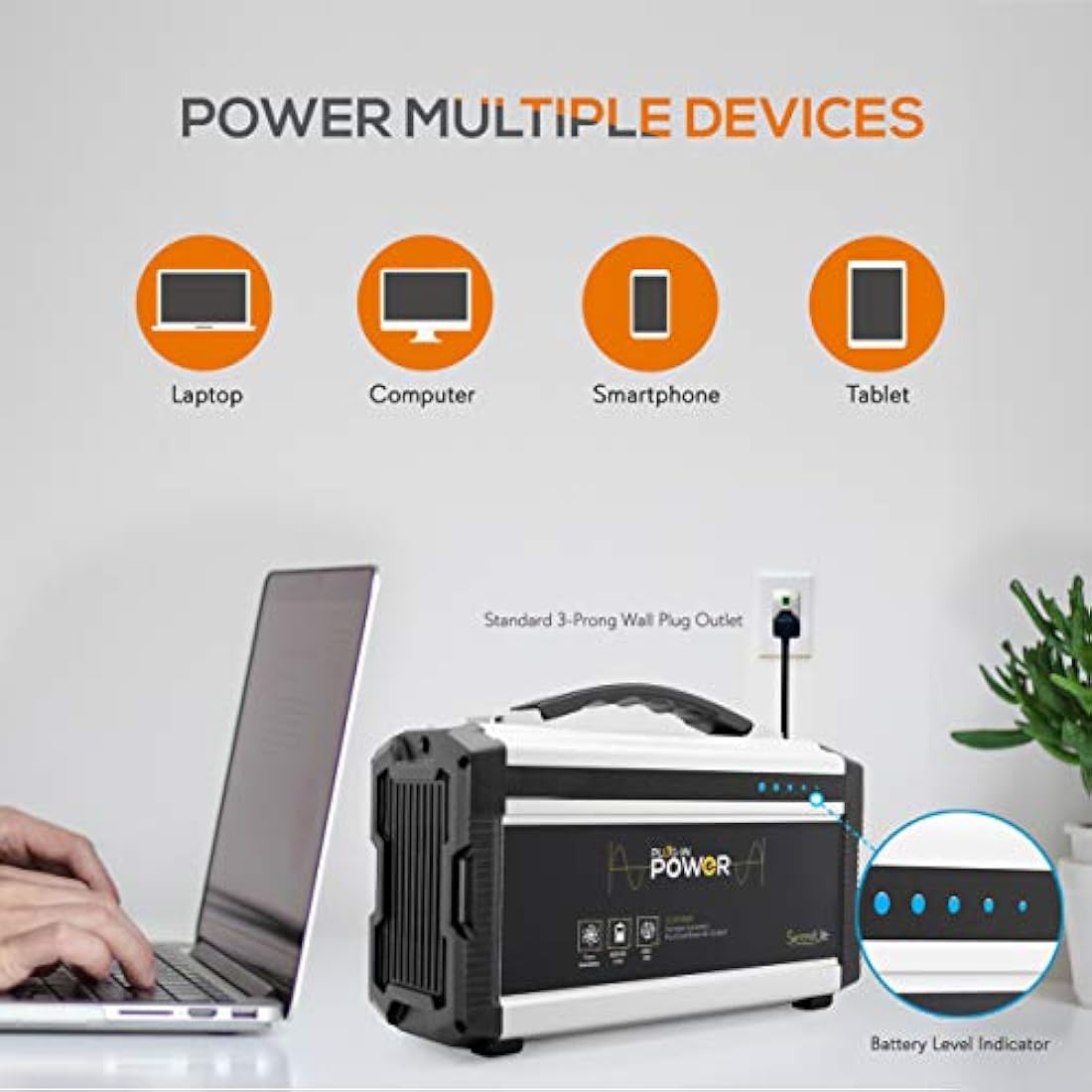 Generador de energía portátil recargable SERENELIFE SLSPGN30
