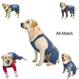 Miaododo Mono de mezclilla para perro mediano y grande para perros, ropa de mezclilla para perros, disfraces para todo propósito, pantalones de perro lavados, chaqueta clásica
