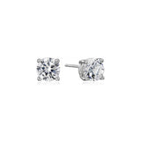 Aretes de plata  con piedra natal de corte redondo