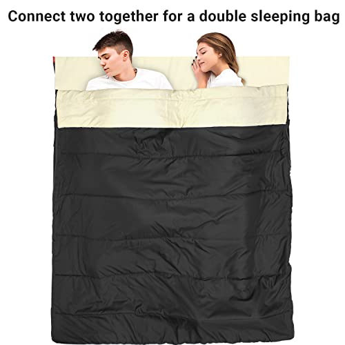 Ohuhu - Saco de dormir compacto, para 3 estaciones, para clima cálido, ligero, portátil, saco de dormir para adultos y niños, con bolsa de transporte para camping, senderismo, mochila y al aire libre 59 ℉-77 ℉