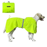 KOOGAL Pet Large Dog Raincoat Apparel Poncho Waterproof for Medium Large Sized Dog Raincoat Clothes (2XL Fluorescent Yellow)