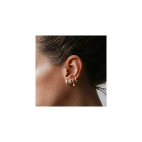 Aretes de aro contra el mal de ojo para mujer