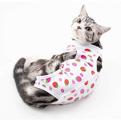 TORJOY Traje de recuperación profesional para gatos para heridas abdominales o enfermedades de la piel, después de la cirugía, heridas antilamiendas, cuello E transpirable alternativa para gatos y perros