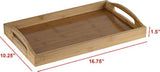 Bandeja de madera con asas – Ideal para cenas, bandeja de té