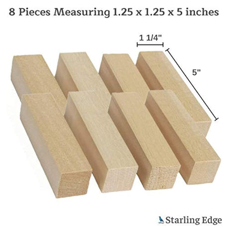 Kit de tallado de madera con bloques en blanco sin terminar