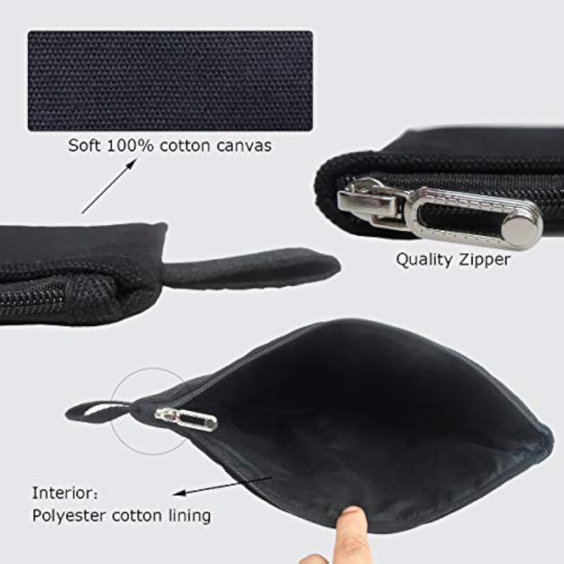 Enyuwlcm - Bolsa de maquillaje de lona de algodón 100%