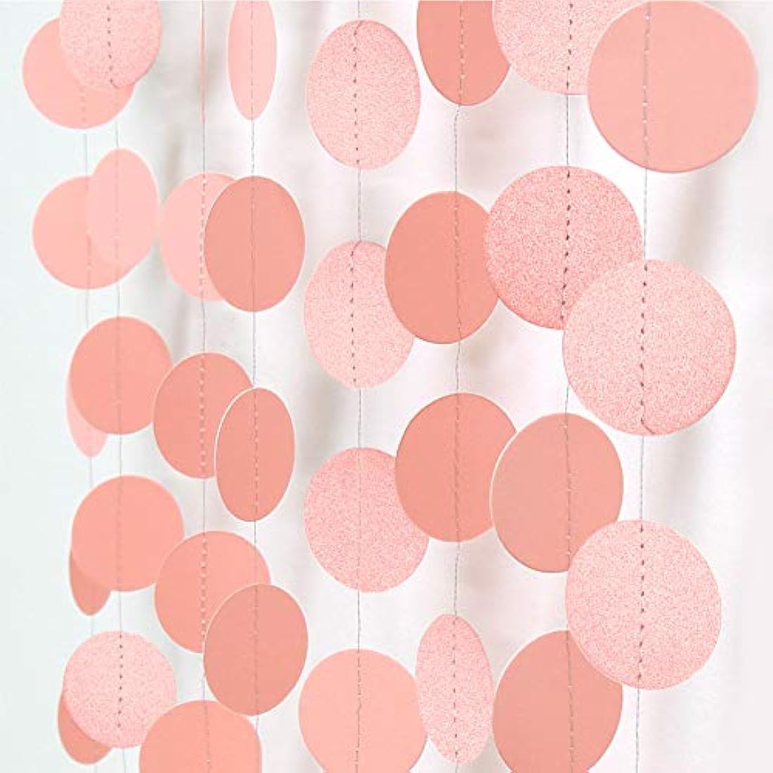 Guirnalda de papel con diseño de lunares, color rosa
