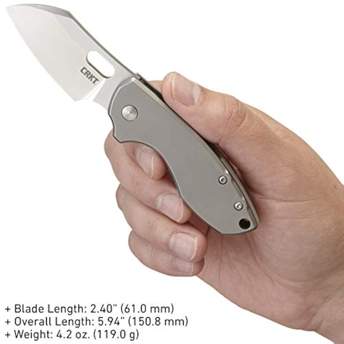 Cuchillo plegable, color plateado.