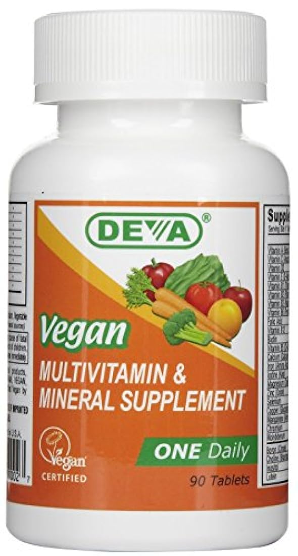 DEVA Vegan Multivitamina y suplemento mineral, 90 tabletas