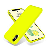 OTOFLY Funda de goma de gel de silicona líquida a prueba de golpes para iPhone Xs/iPhone X, antiarañazos y huellas dactilares, compatible con iPhone X/iPhone X, (amarillo fluorescente)