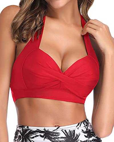 Parte superior de bikini estilo halter retro