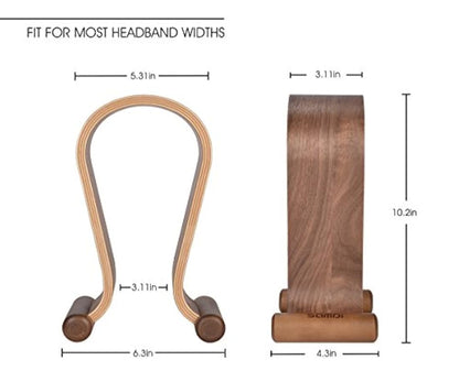 Soporte de madera para auriculares