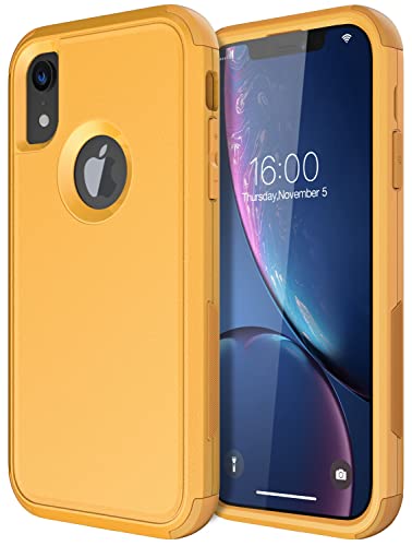 Diverbox Funda para iPhone Xr [a prueba de golpes] [a prueba de polvo], funda de protección resistente para Apple iPhone XR (amarillo)