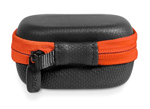 CaseSack iWALK Mini cargador portátil para iPhone compacto con 4500mAh, 9000mAh, con bolsillo de malla para cable o cargador inalámbrico iPhone (negro con cremallera naranja)