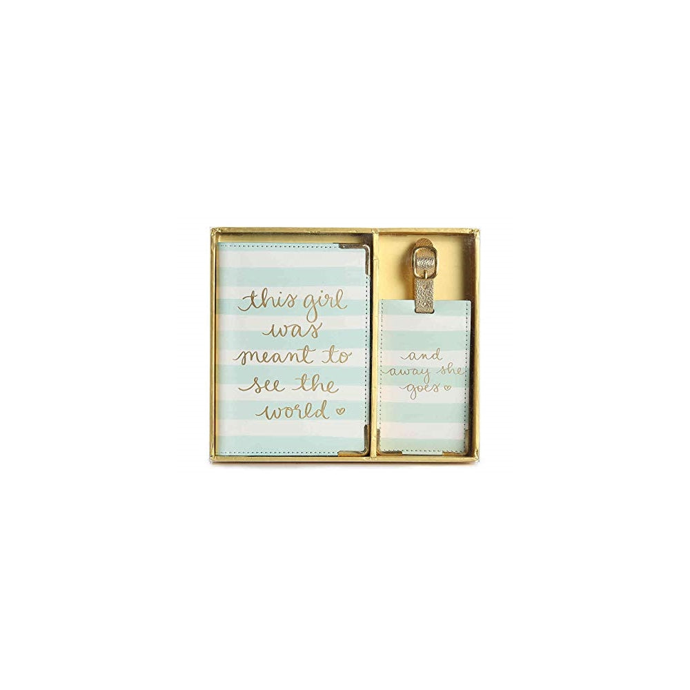 Porta Documentos y Tarjetas billetera de viaje blanco y azul