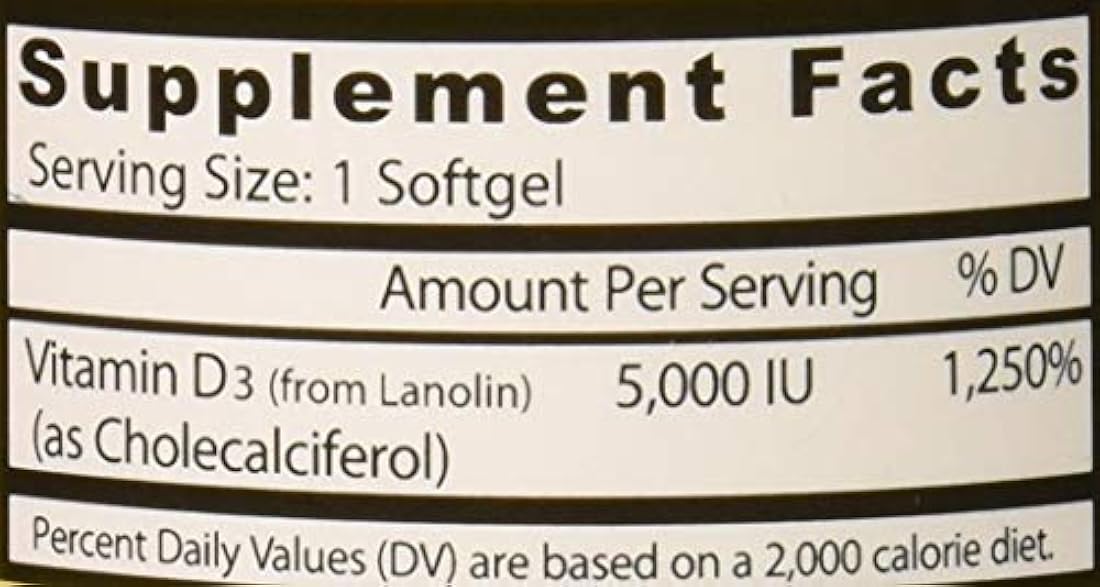Healthy Origins Vitamina D3 5, 000 geles de lulanolina, 120 unidades