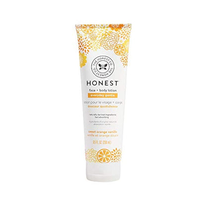 The Honest Company 2Piece Everyday Gentle Sweet Orange Vanilla Shampoo and Body Wash 10 Fl Oz Face and Body Lotion 8.5 Fl Oz Tear Free Naturally Derived Ingredients, Sulfate and Paraben Free Baby Bath