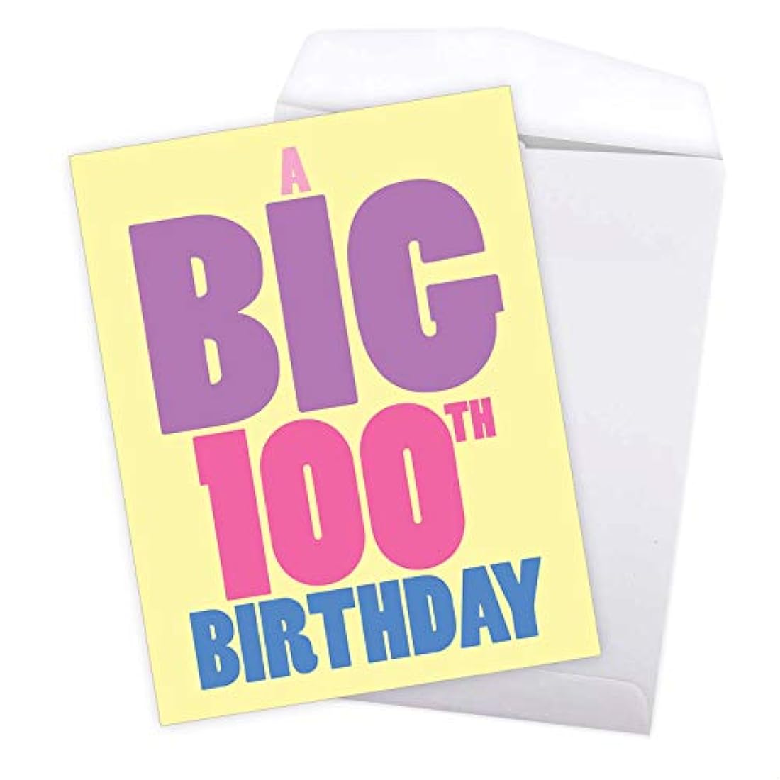 NobleWorks - Large Happy Birthday Greeting Card (8.5 x 11 Inch) - Group Congratulations, Big Milestone Celebration - Big 100 J9073MBG