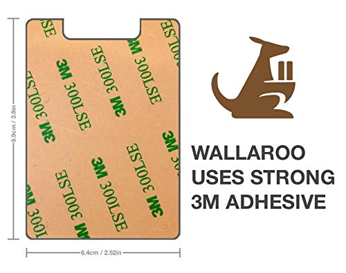 Wallaroo - Tarjetero de cuero adhesivo para iPhone y smartphones Android, rosa, dorado, cuero (Rose Gold Leather)