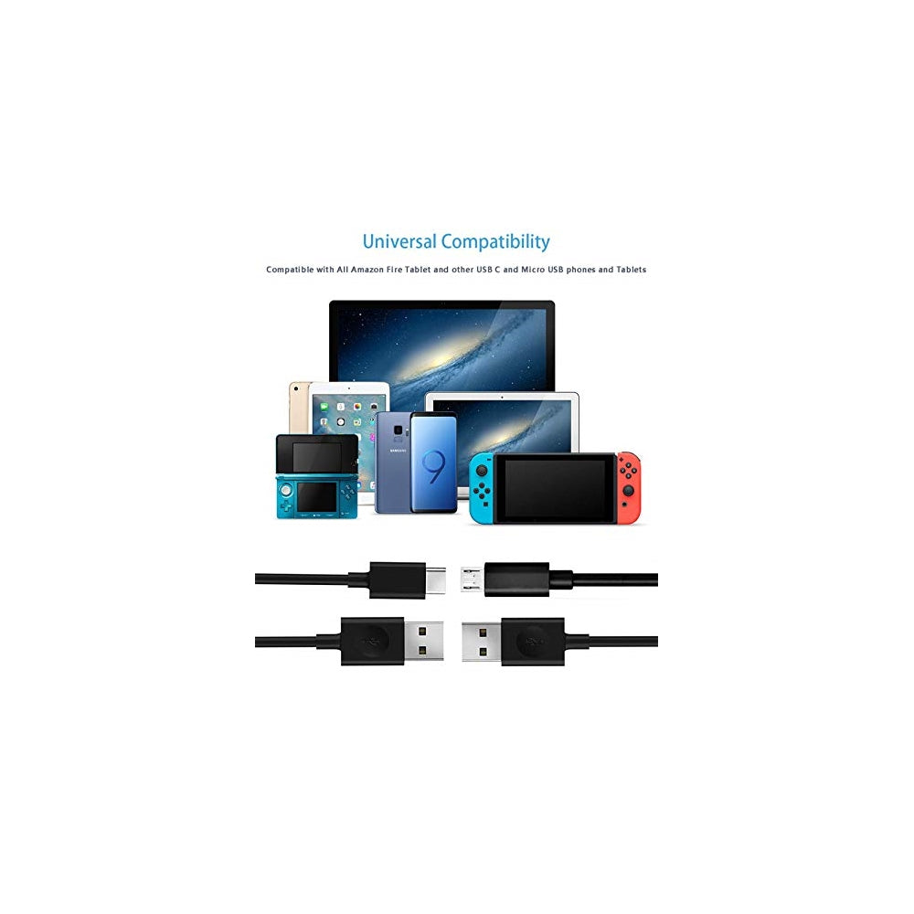 Cargador rápido de 2 A con cable micro USB y tipo C