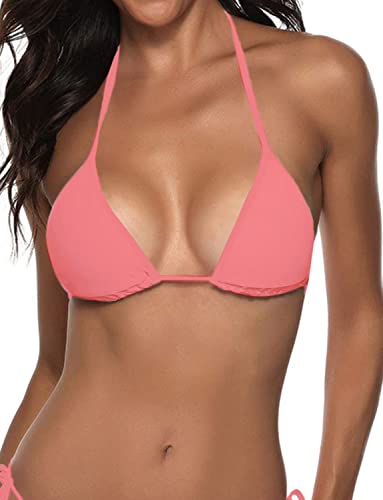 Top de bikini triangular para mujer, con relleno push-up