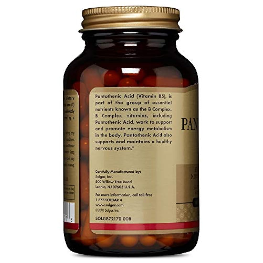 Solgar Ácido pantoténico 550 mg 100 Cápsulas Vegetales