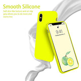OTOFLY Funda de goma de gel de silicona líquida a prueba de golpes para iPhone Xs/iPhone X, antiarañazos y huellas dactilares, compatible con iPhone X/iPhone X, (amarillo fluorescente)