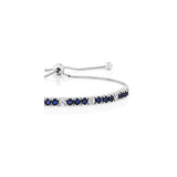 Pulseras y tobilleras de plata de ley con zafiro azul