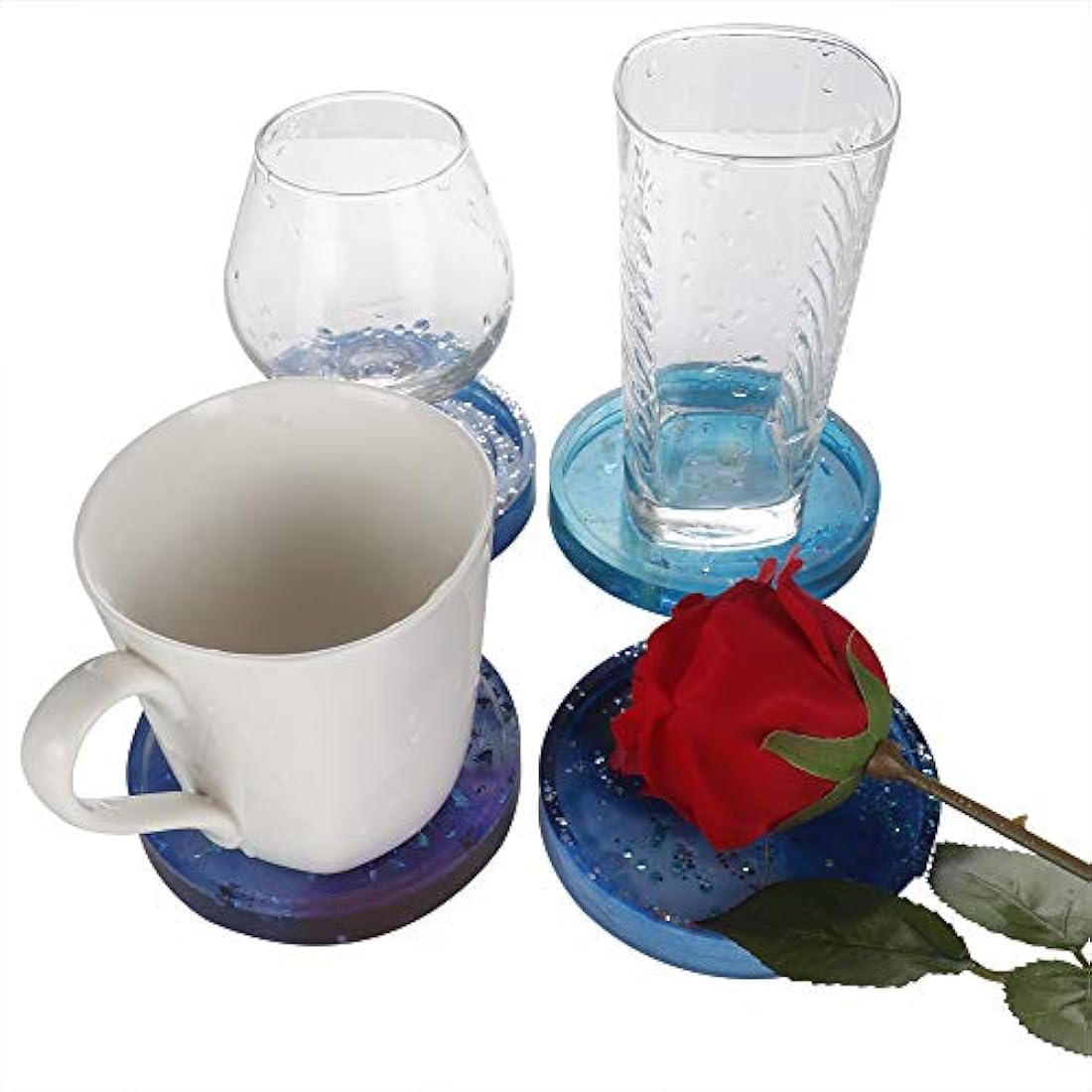 4 moldes grandes de silicona para posavasos redondos