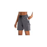 Shorts cortos de senderismo para mujer talla 3XL Gris oscuro