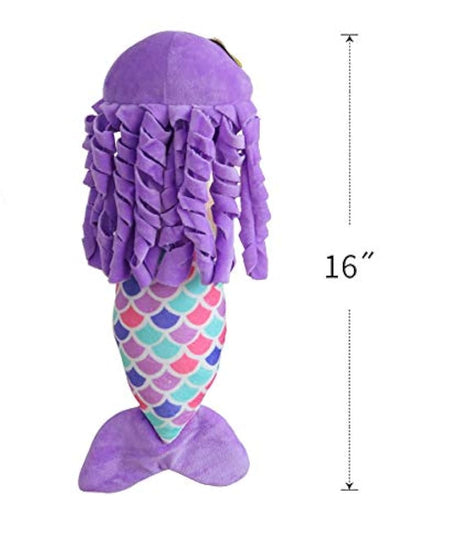 Peluche de princesa sirena Lila-Rosa, 16.0in, Timoospeed