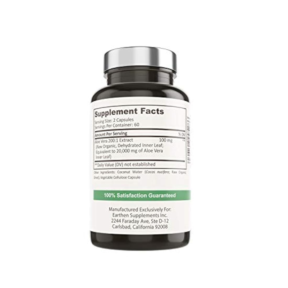 Suplemento aloe vera orgánico equivalente a 20,000 mg- RAW