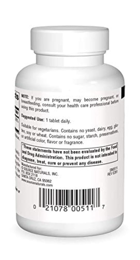 Source Naturals ácido pantoténico 250 mg vitamina B-5 suplemento dietético – 100 comprimidos